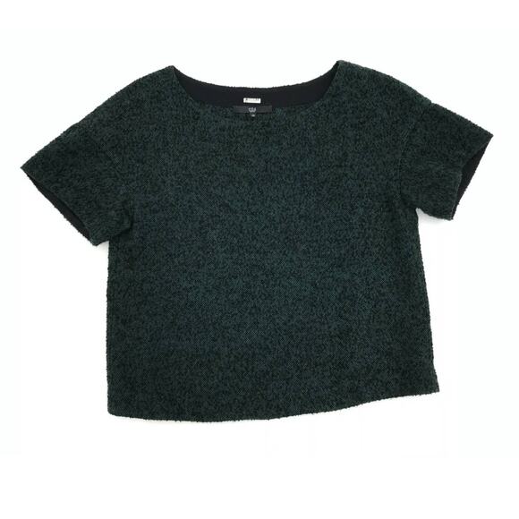 Tibi Detachable Peplum Top Womens XS Green Black Short Sleeve - Picture 5 of 7